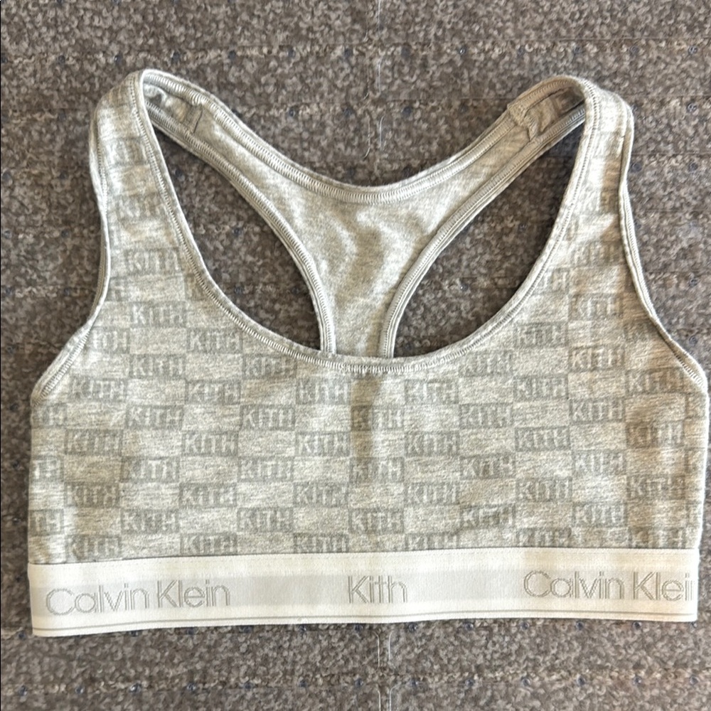 Calvin Klein Kith Grey Patterned Sports Bra